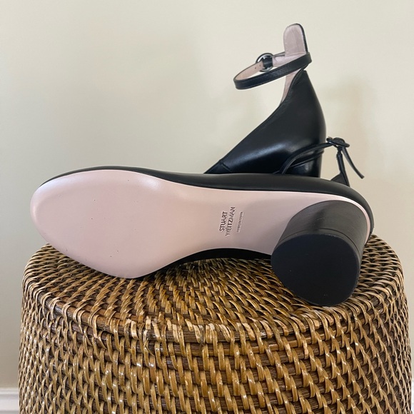 NWOT Stuart Weitzman Piper Black Ankle Pump Size 38 - Picture 7 of 8